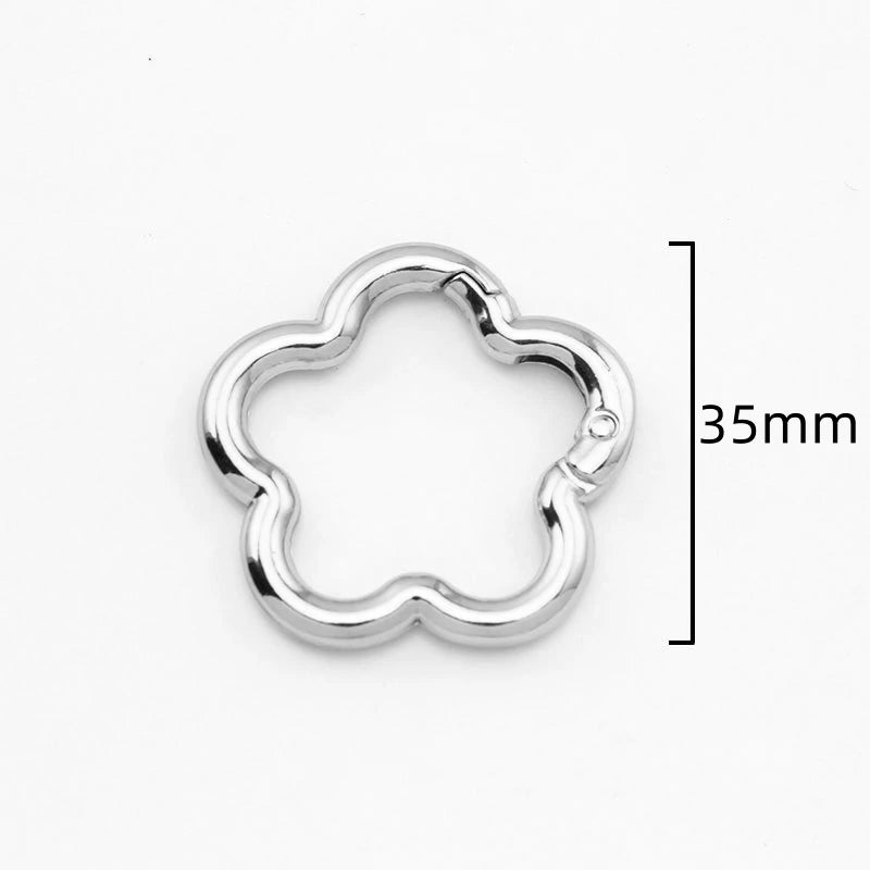 Flower Metal Lobster Claw Clasps – Swivel Snap Hooks for Bags & Keychains (5pcs)