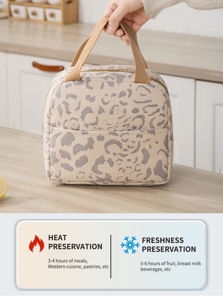 1 Pack of Ink Pattern Insulation Bag, Bento Bag, Lunch Box Bag, Outdoor Travel Ice Pack, Picnic Bag, Lunch Bag