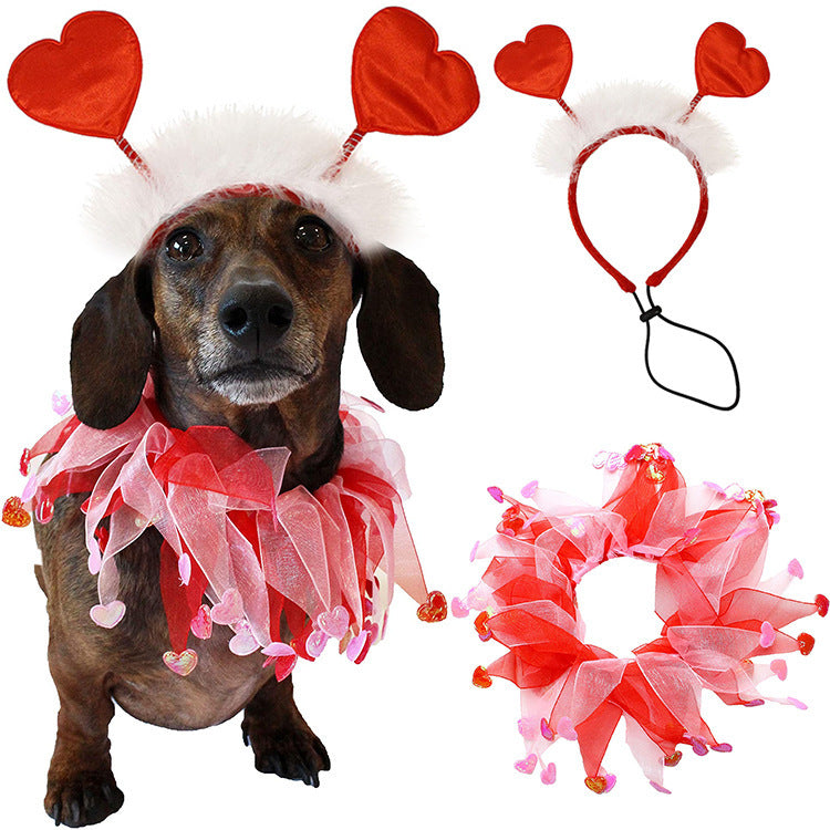 Valentine’s Day Pet Accessories – Dog Scarf & Hairband