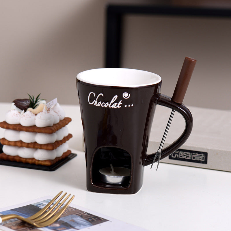 Fondue Mug Set – Mini Chocolate & Cheese Warmer (Personal)