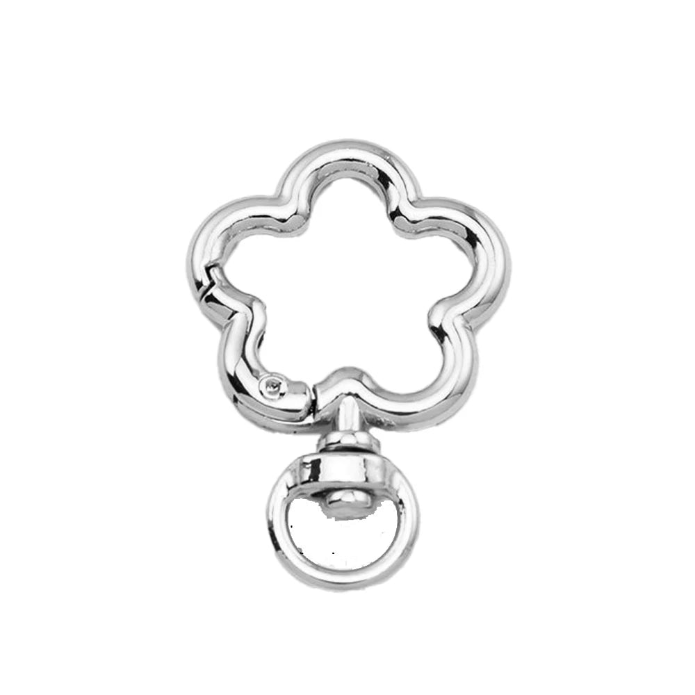 Flower Metal Lobster Claw Clasps – Swivel Snap Hooks for Bags & Keychains (5pcs)