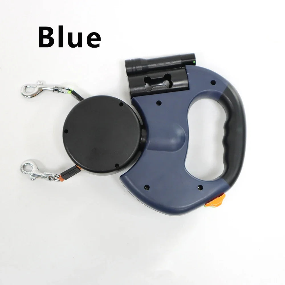 Dual Retractable Dog Leash – No-Tangle with LED Light