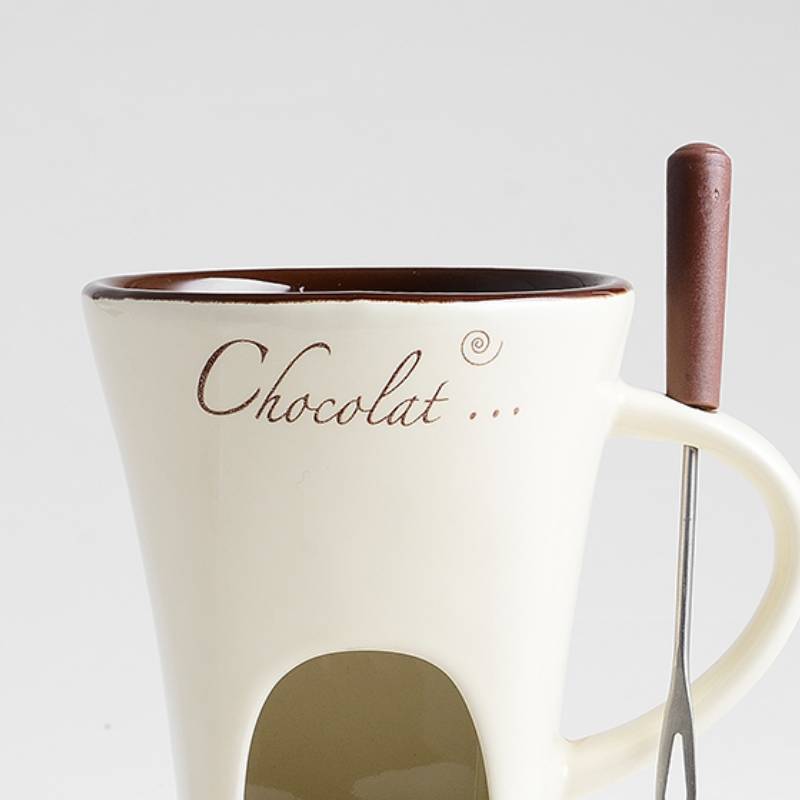 Fondue Mug Set – Mini Chocolate & Cheese Warmer (Personal)