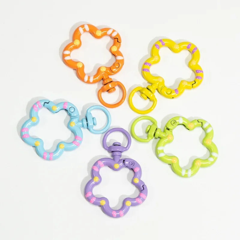 Flower Metal Lobster Claw Clasps – Swivel Snap Hooks for Bags & Keychains (5pcs)