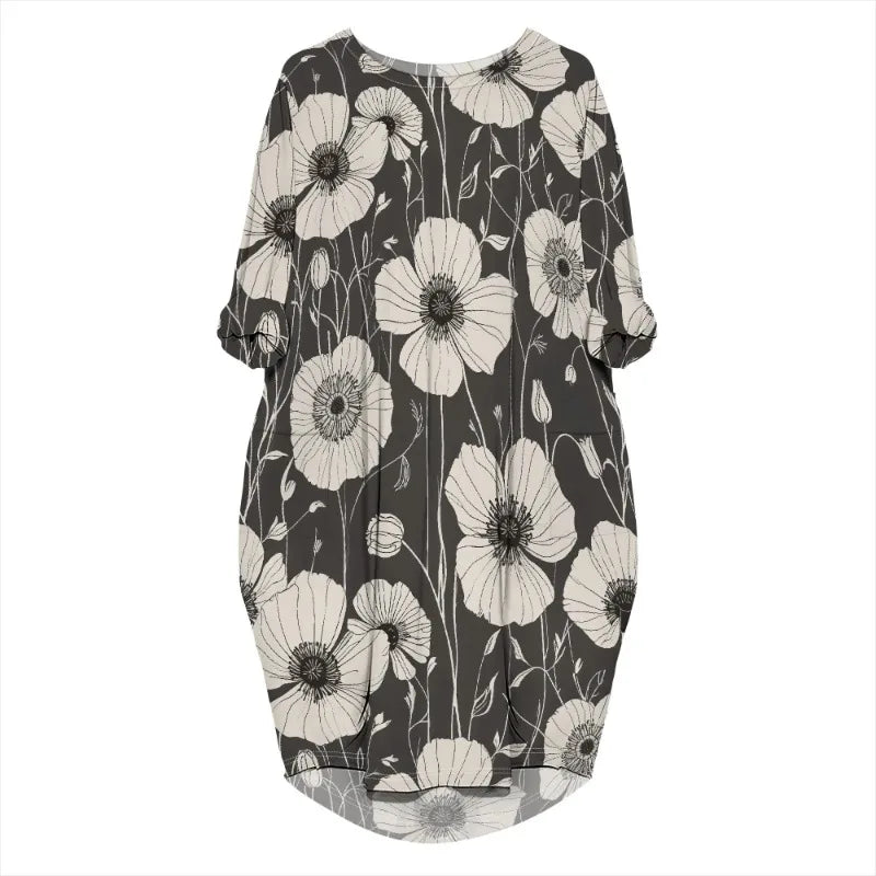 Women's printed loose long sleeved summer plus size dress Cross border Summer New Fashion