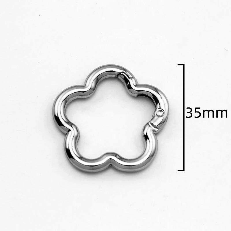 Flower Metal Lobster Claw Clasps – Swivel Snap Hooks for Bags & Keychains (5pcs)