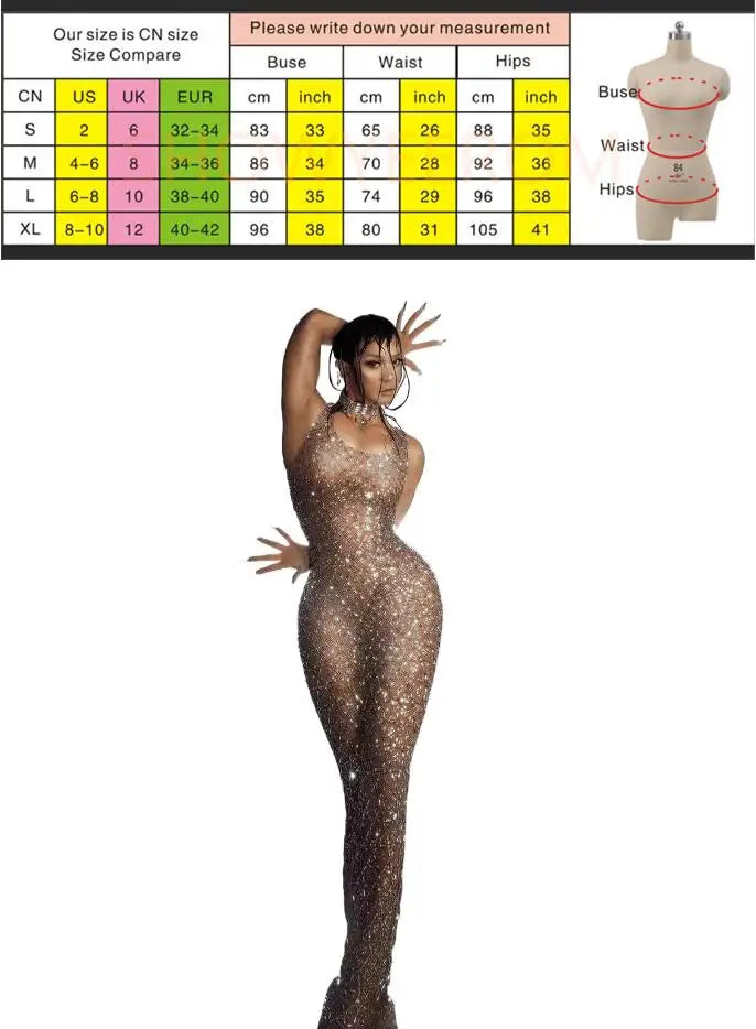 Costume Nightclub Bar Full Diamond Slim Fit Dress Singer Model Walk Show Banquet Party Birthday Outfits Wedding Guest Long Dress