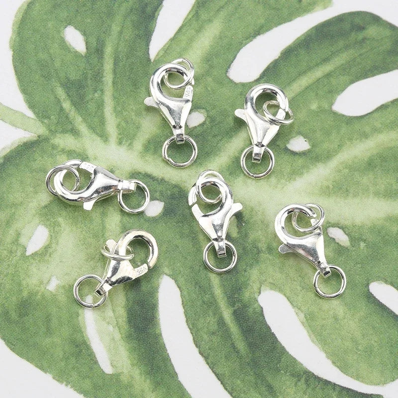 925 Sterling Silver Lobster Clasps with Jump Rings – 2pcs Jewelry Making Set