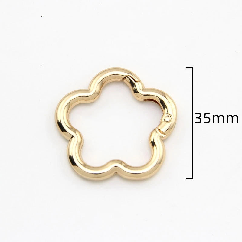 Flower Metal Lobster Claw Clasps – Swivel Snap Hooks for Bags & Keychains (5pcs)