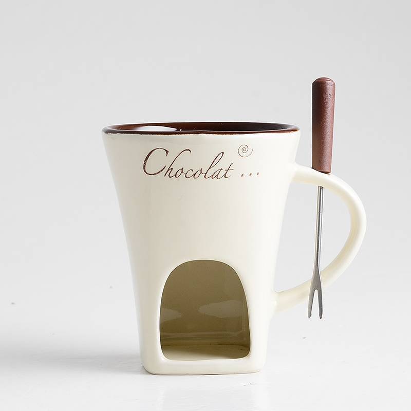 Fondue Mug Set – Mini Chocolate & Cheese Warmer (Personal)