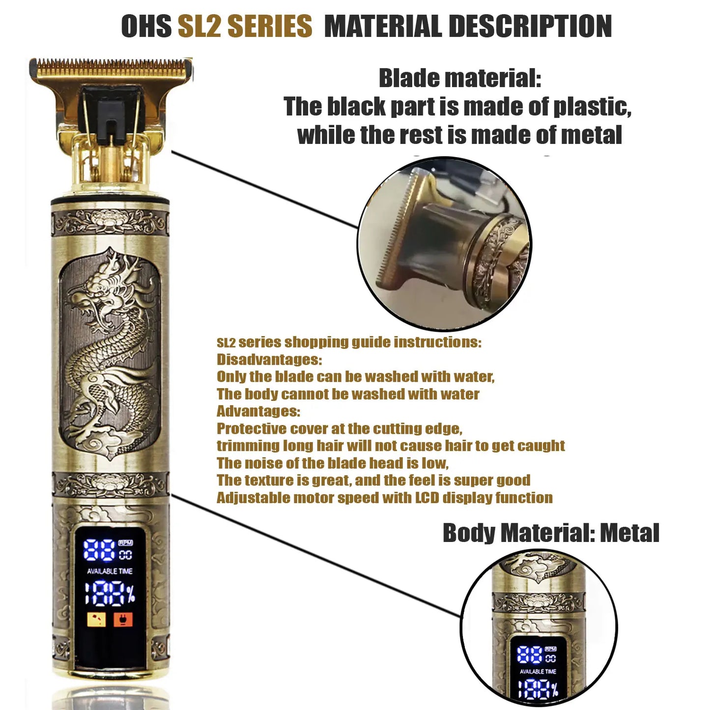 T9 Hair Clipper – 0mm Barber Trimmer for Men