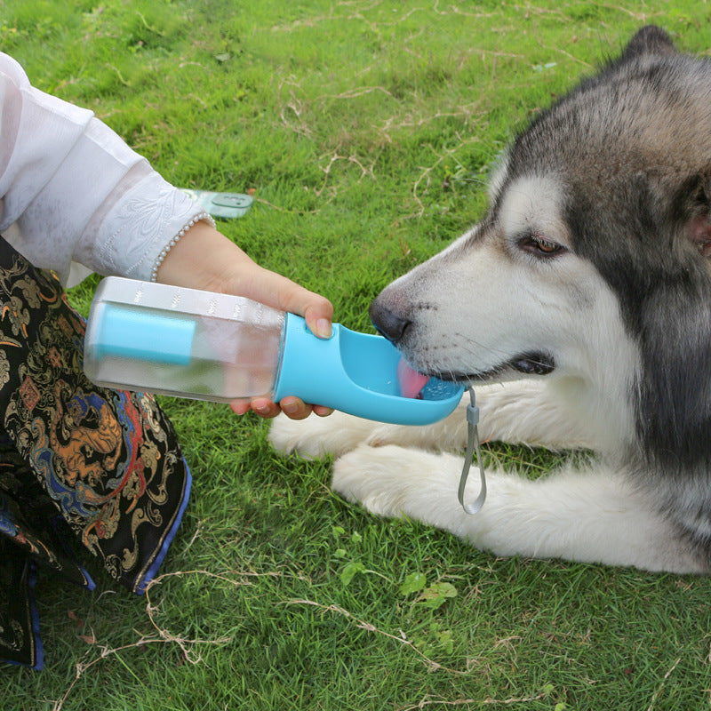3-in-1 Dog Water Bottle – Portable Feeder & Poop Bag Dispenser