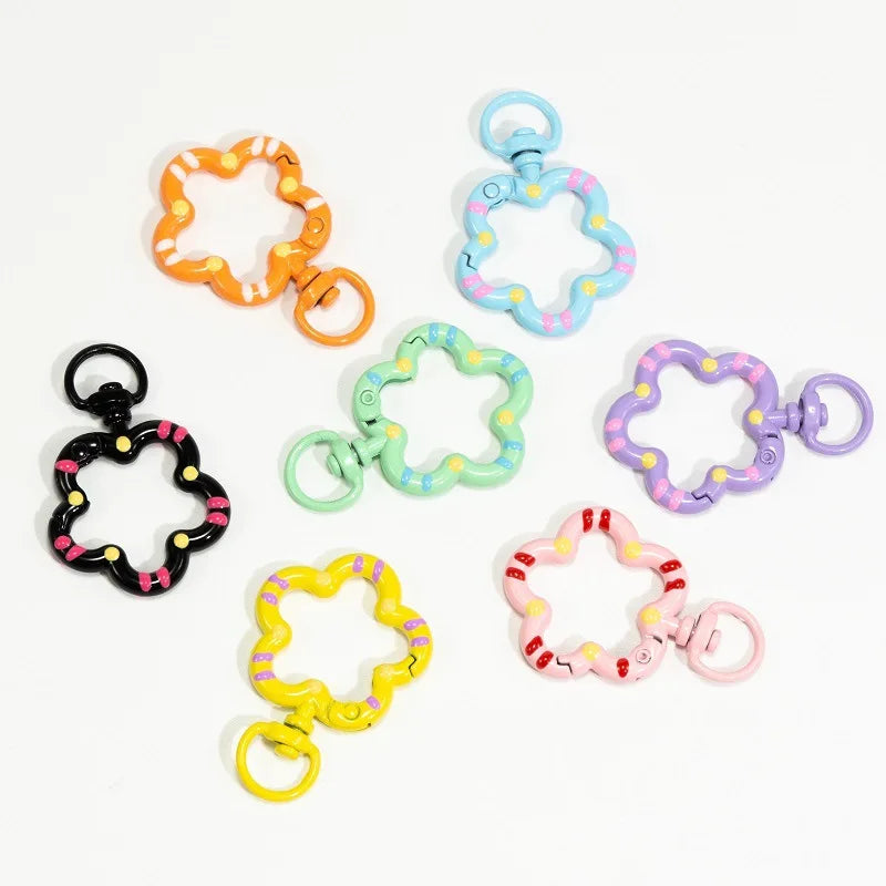 Flower Metal Lobster Claw Clasps – Swivel Snap Hooks for Bags & Keychains (5pcs)