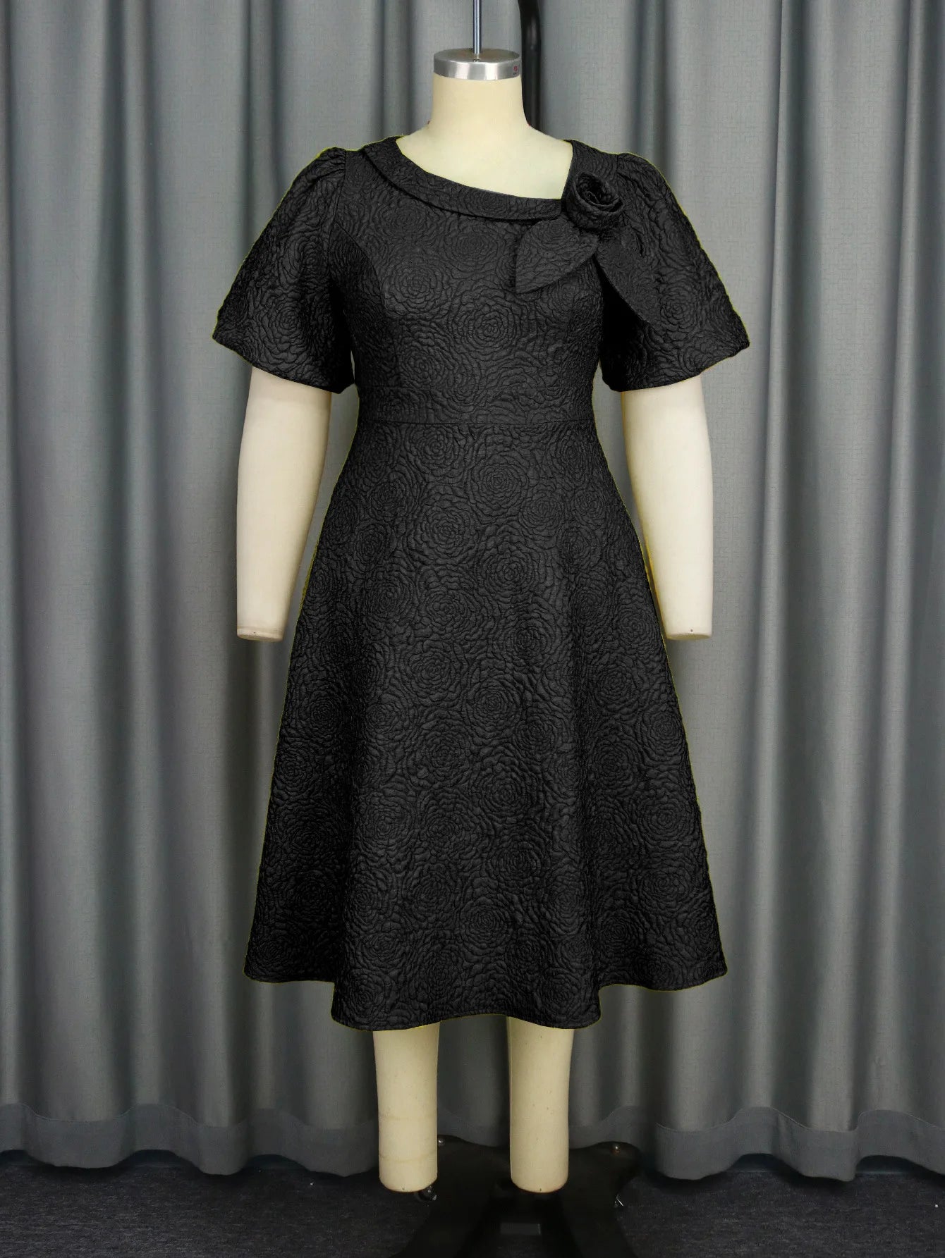 Spring Summer plus Size Jacquard Dress A-Line Fashion Party Banquet Temperament 2025 New Arrivals