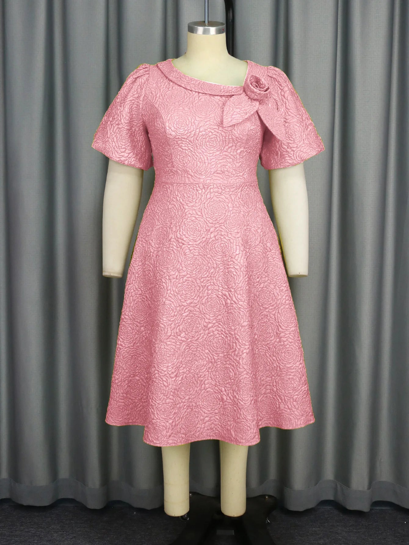 Spring Summer plus Size Jacquard Dress A-Line Fashion Party Banquet Temperament 2025 New Arrivals