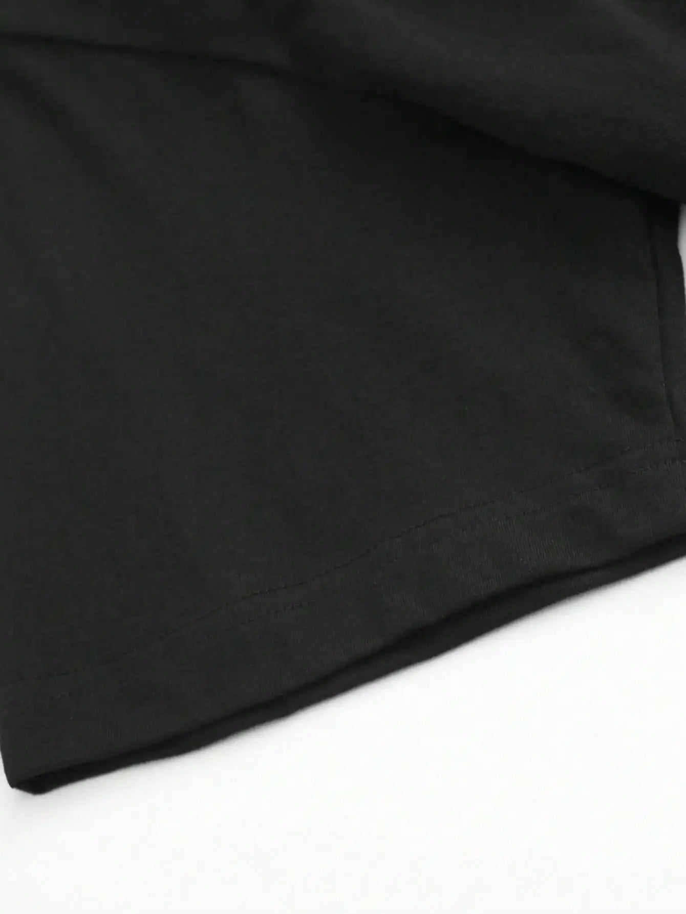 Plus Size Men's T-Shirt, Black Pure Cotton Crew Neck, Suitable for Outdoor Wear in Spring and Summer, Casual and Comfortable