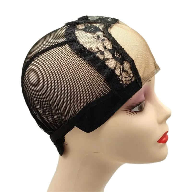 Black U-Part HD Lace Wig Cap – 4x4 Inch with Strap