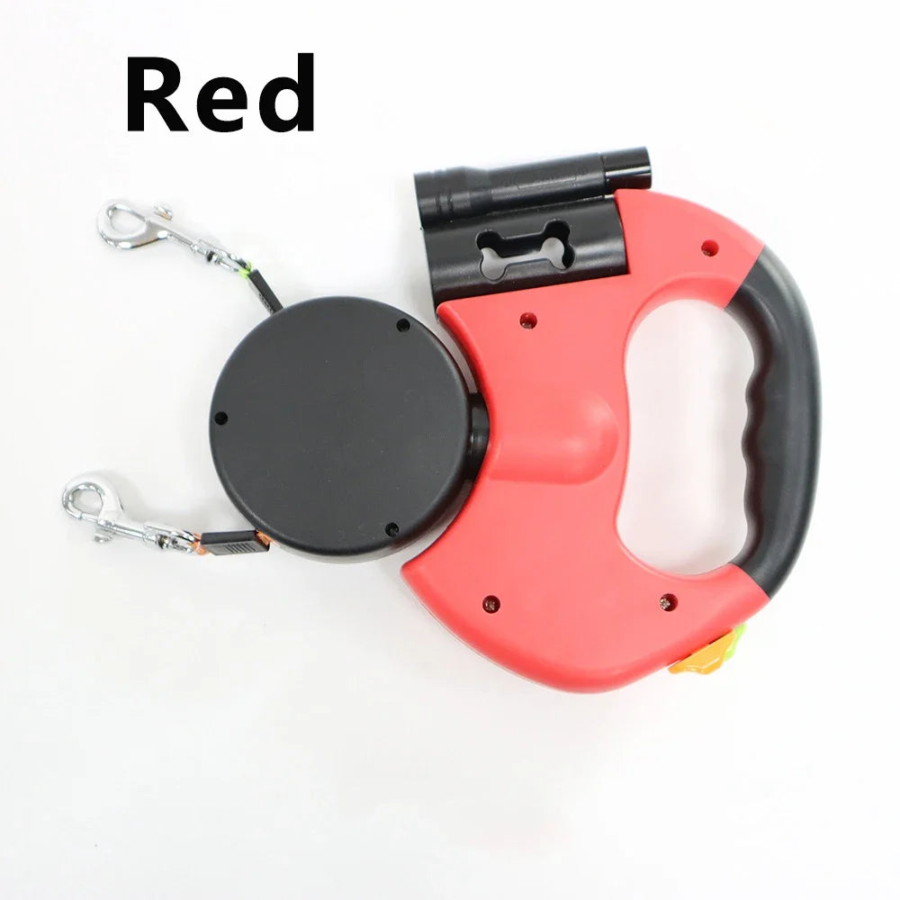 Dual Retractable Dog Leash – No-Tangle with LED Light