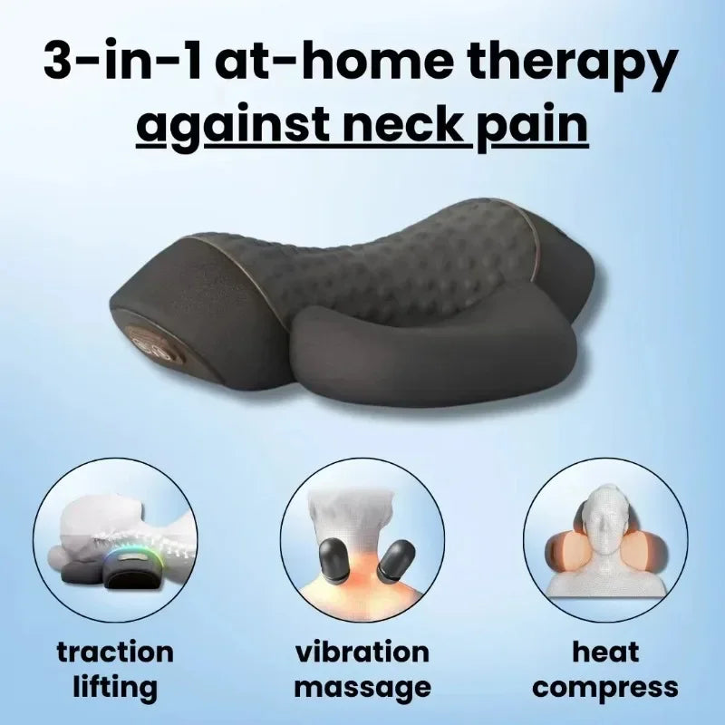 3-in-1 Neck Massager Pillow – Heat, Vibration & Support