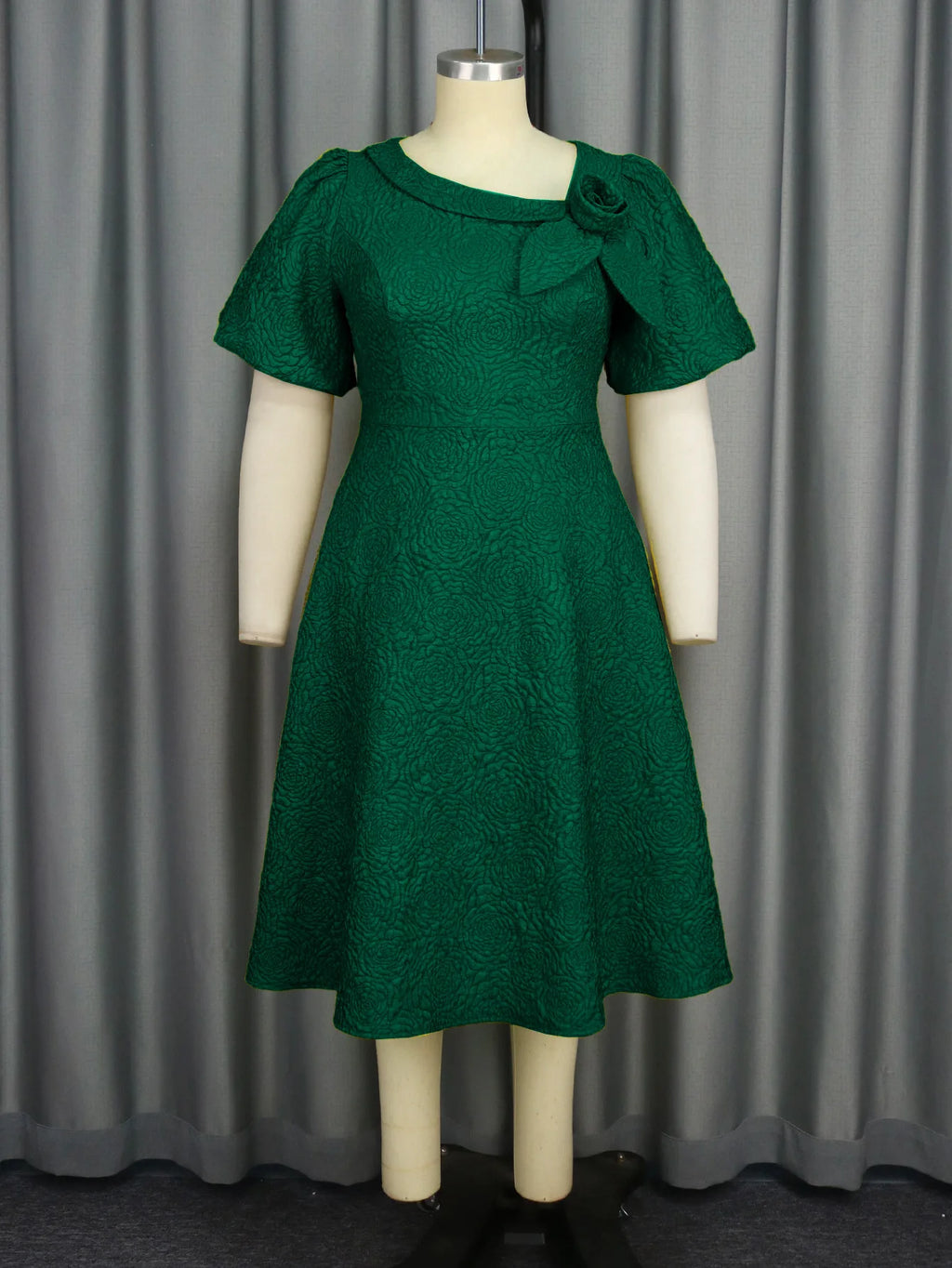 Spring Summer plus Size Jacquard Dress A-Line Fashion Party Banquet Temperament 2025 New Arrivals