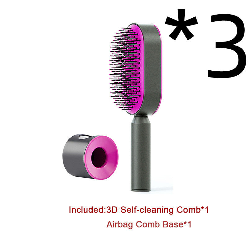 Self-Cleaning Hair Brush – Anti-Static Scalp Massage Comb