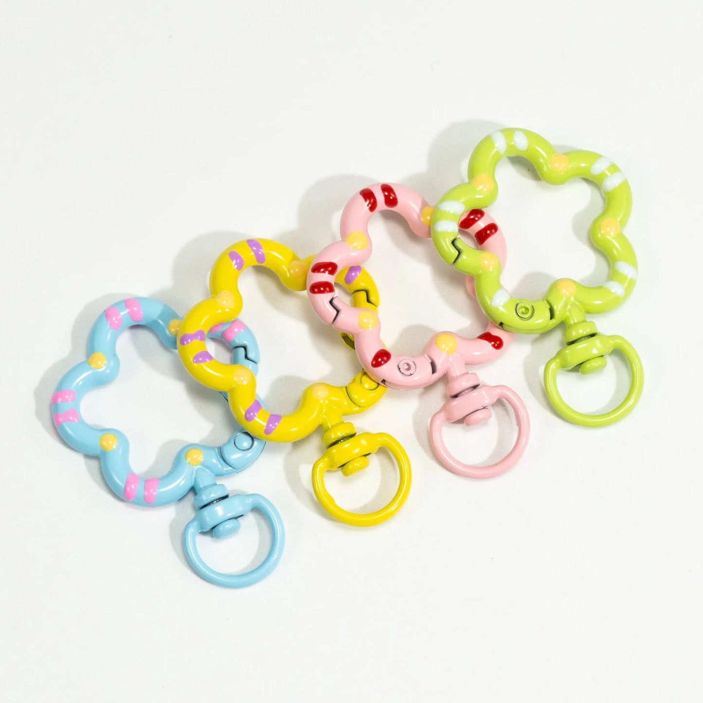 Flower Metal Lobster Claw Clasps – Swivel Snap Hooks for Bags & Keychains (5pcs)