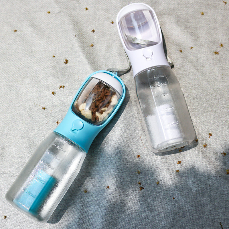 3-in-1 Dog Water Bottle – Portable Feeder & Poop Bag Dispenser