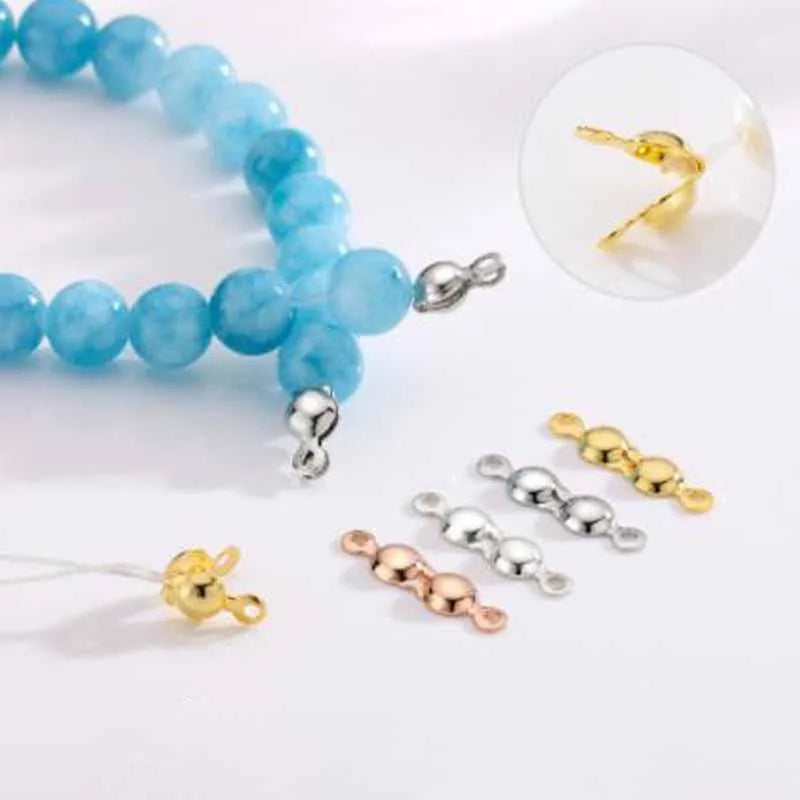 925 Sterling Silver End Beads & Crimp Clasps – 10pcs Jewelry Making Connectors