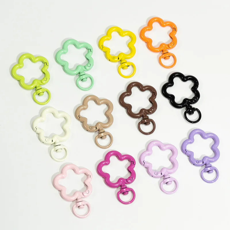 Flower Metal Lobster Claw Clasps – Swivel Snap Hooks for Bags & Keychains (5pcs)