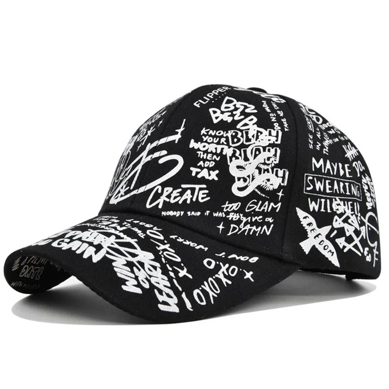 Unisex Letter Geometry Printing Snapback Baseball Caps Spring and Autumn Outdoor Adjustable Casual Hats Sunscreen Hat