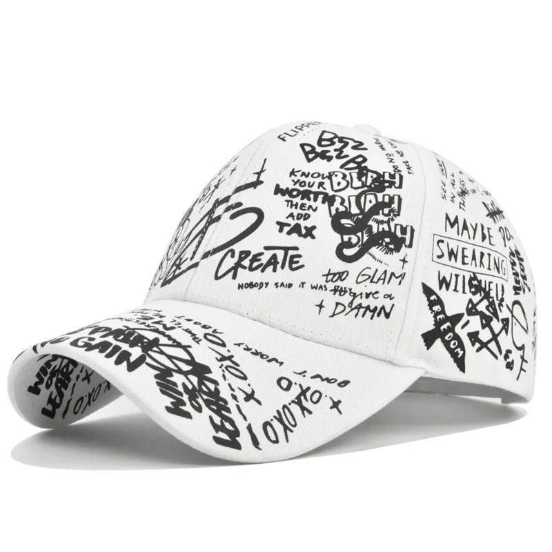 Unisex Letter Geometry Printing Snapback Baseball Caps Spring and Autumn Outdoor Adjustable Casual Hats Sunscreen Hat