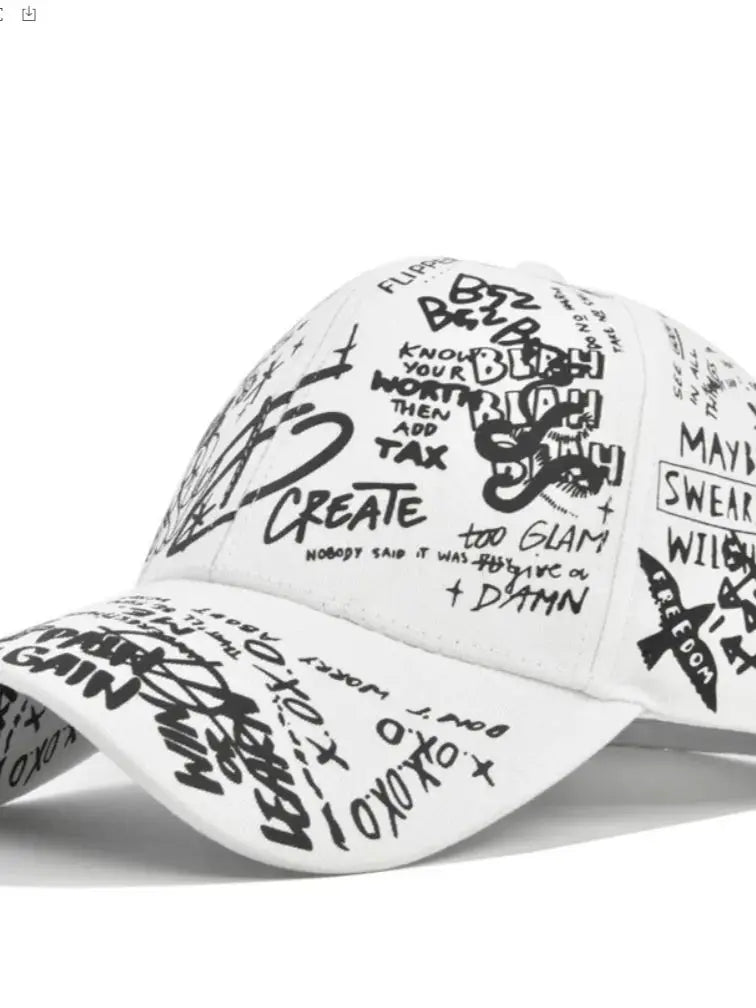 Unisex Letter Geometry Printing Snapback Baseball Caps Spring and Autumn Outdoor Adjustable Casual Hats Sunscreen Hat