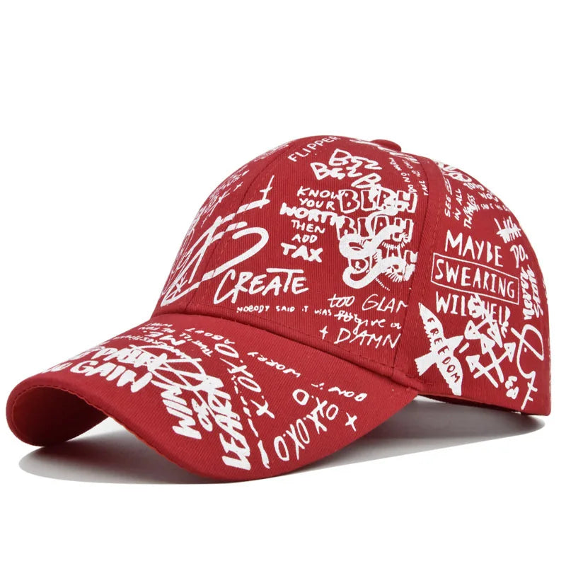 Unisex Letter Geometry Printing Snapback Baseball Caps Spring and Autumn Outdoor Adjustable Casual Hats Sunscreen Hat