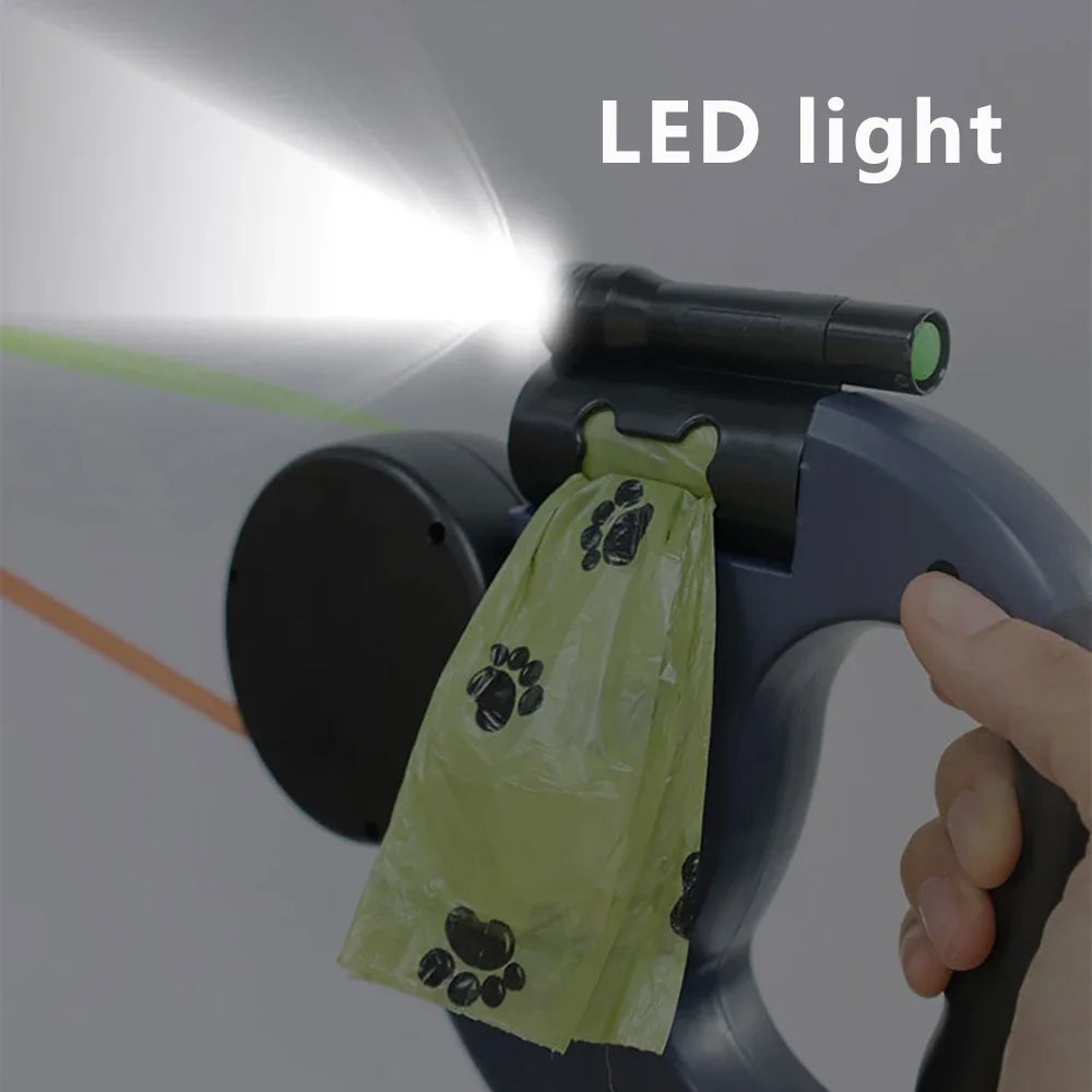 Dual Retractable Dog Leash – No-Tangle with LED Light