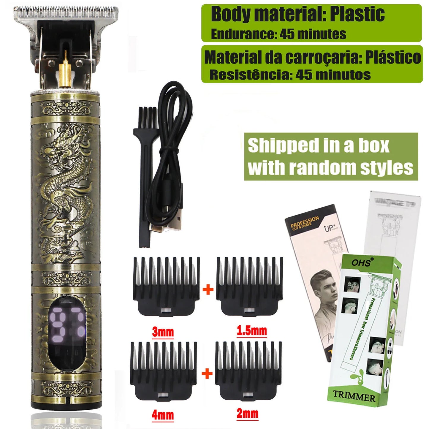 T9 Hair Clipper – 0mm Barber Trimmer for Men
