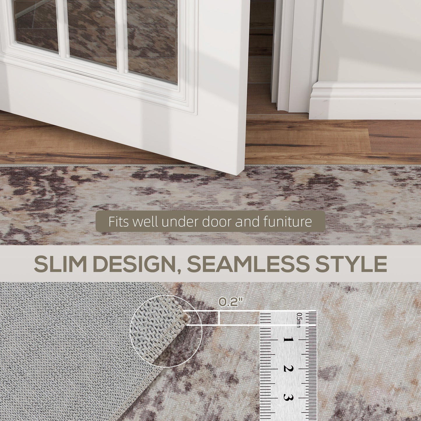 Washable Area Rug 8x10 – Non-Slip Modern Abstract Carpet