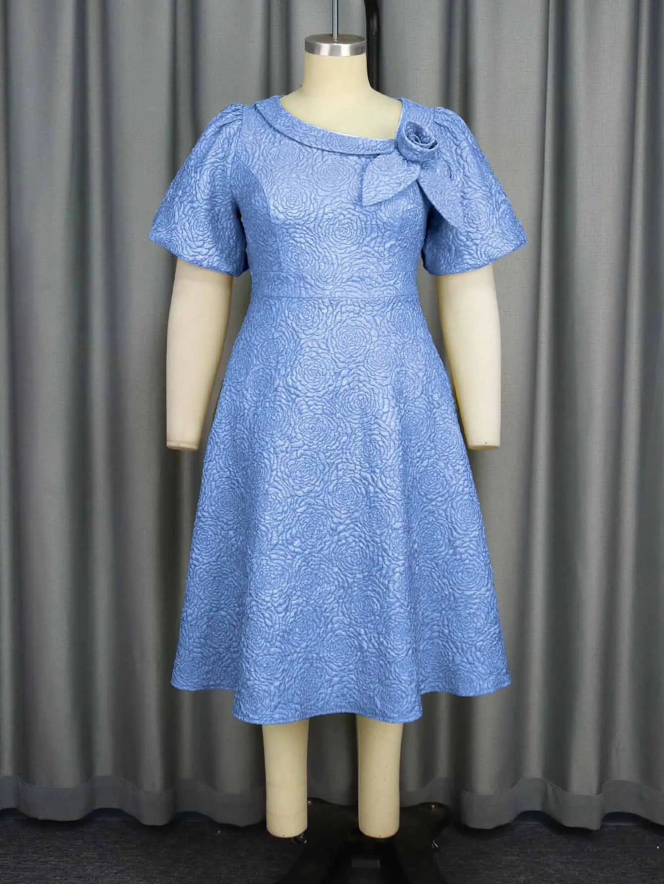 Spring Summer plus Size Jacquard Dress A-Line Fashion Party Banquet Temperament 2025 New Arrivals