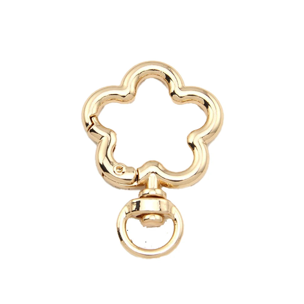 Flower Metal Lobster Claw Clasps – Swivel Snap Hooks for Bags & Keychains (5pcs)