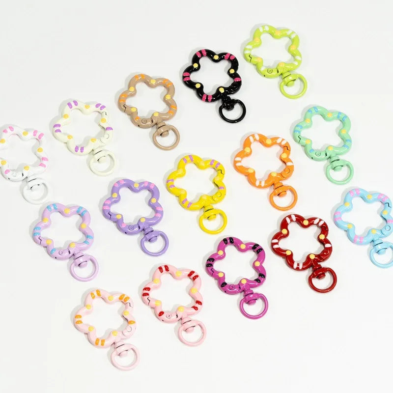 Flower Metal Lobster Claw Clasps – Swivel Snap Hooks for Bags & Keychains (5pcs)