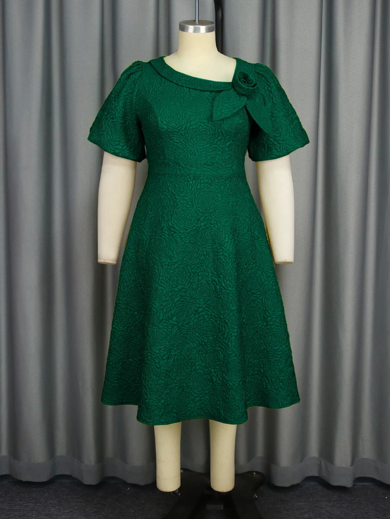 Spring Summer plus Size Jacquard Dress A-Line Fashion Party Banquet Temperament 2025 New Arrivals