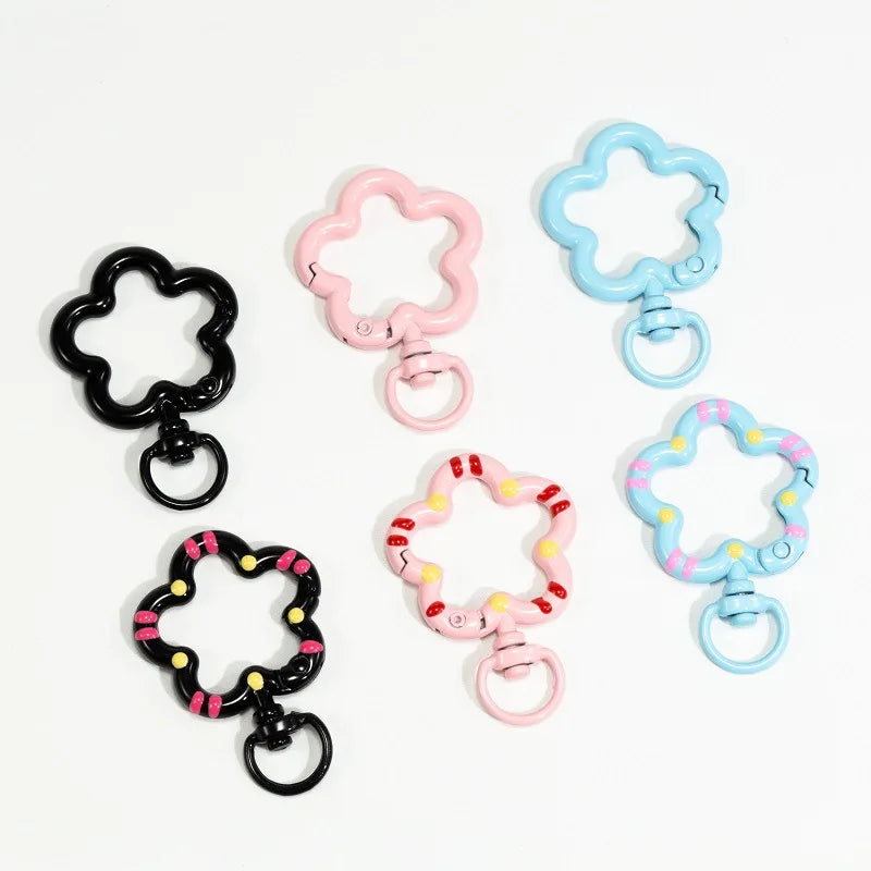 Flower Metal Lobster Claw Clasps – Swivel Snap Hooks for Bags & Keychains (5pcs)