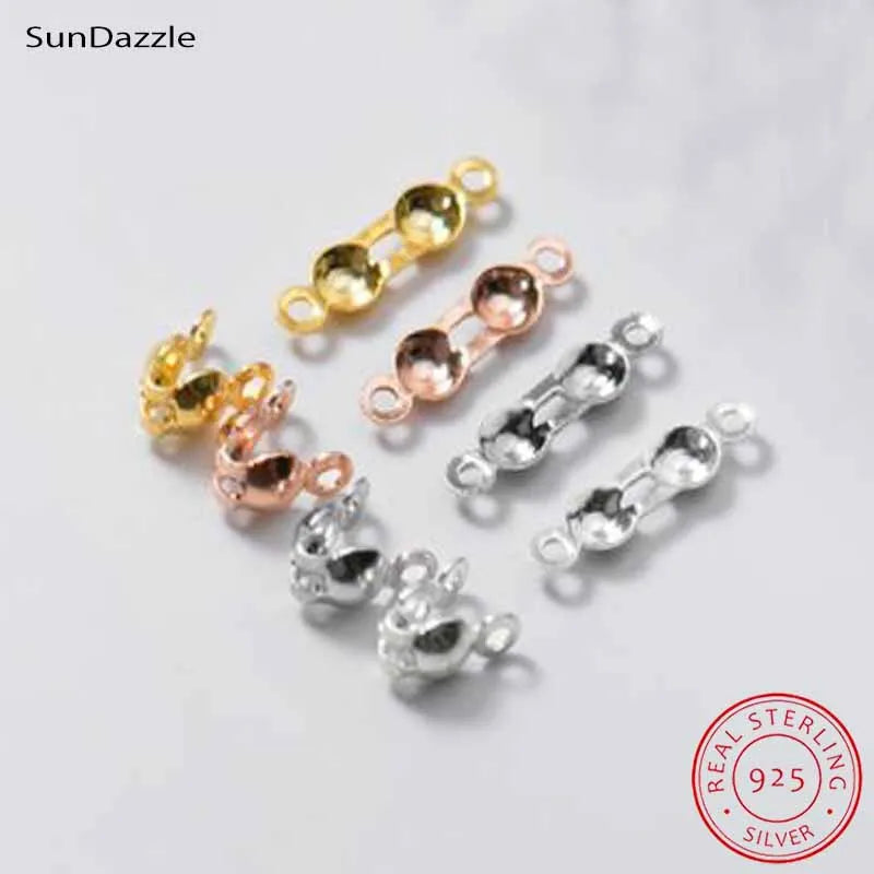 925 Sterling Silver End Beads & Crimp Clasps – 10pcs Jewelry Making Connectors