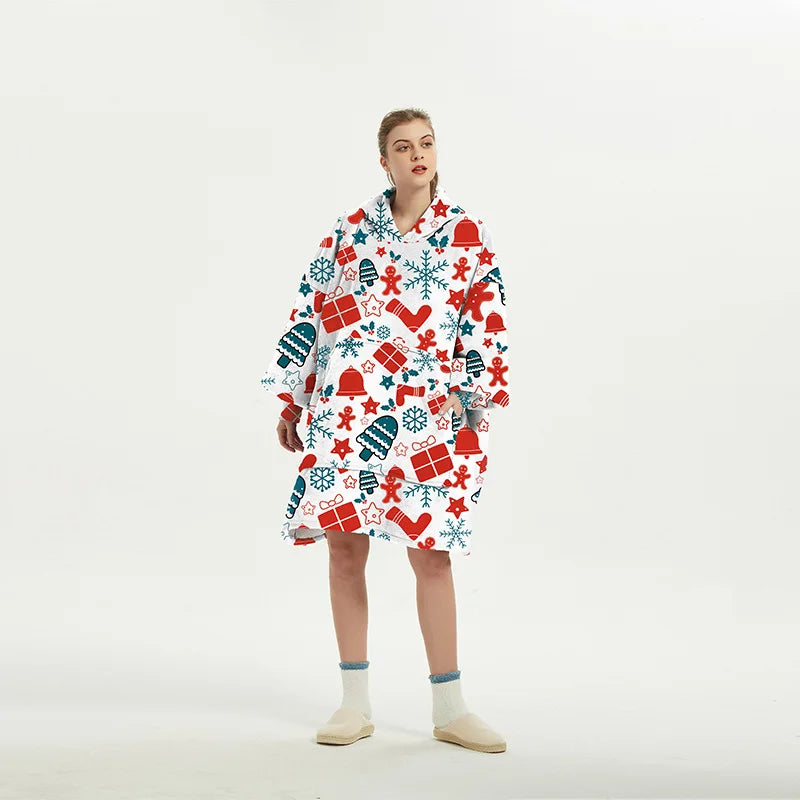 Wearable Blanket Hoodie – Oversized Fleece Thermal