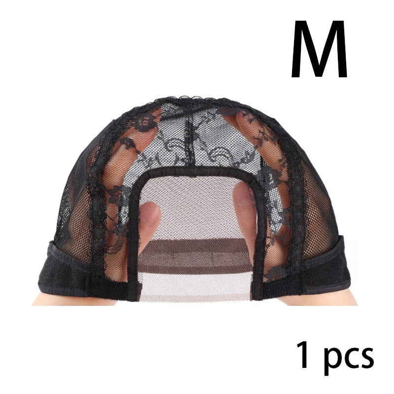 Black U-Part HD Lace Wig Cap – 4x4 Inch with Strap