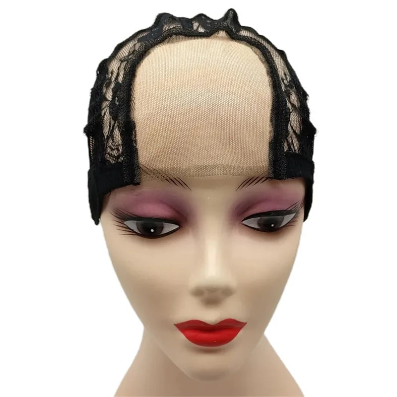 Black U-Part HD Lace Wig Cap – 4x4 Inch with Strap