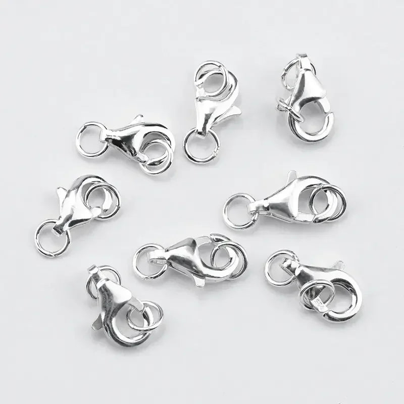 925 Sterling Silver Lobster Clasps with Jump Rings – 2pcs Jewelry Making Set