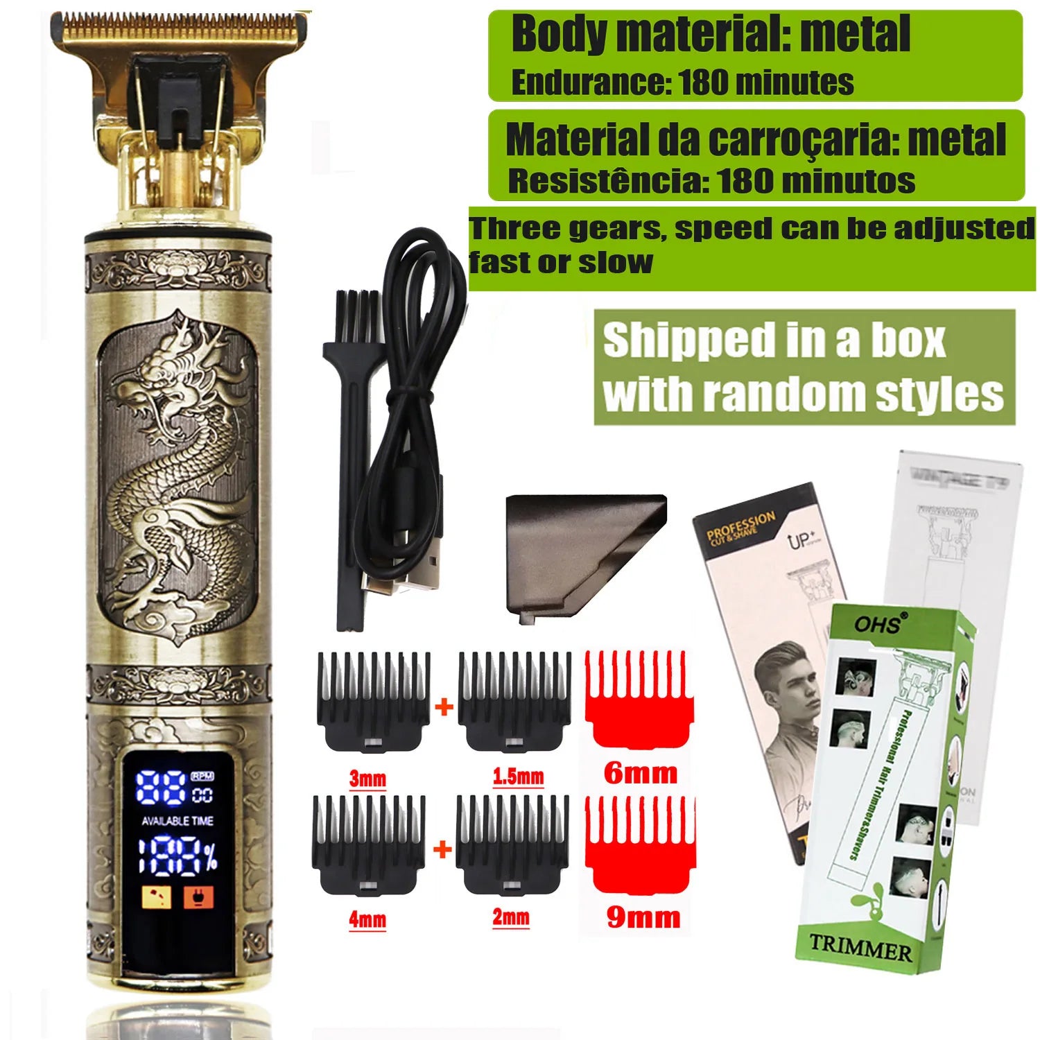 T9 Hair Clipper – 0mm Barber Trimmer for Men