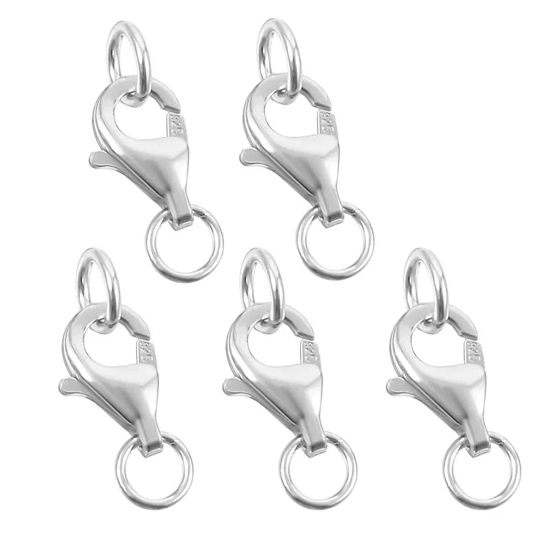 925 Sterling Silver Lobster Clasps with Jump Rings – 2pcs Jewelry Making Set