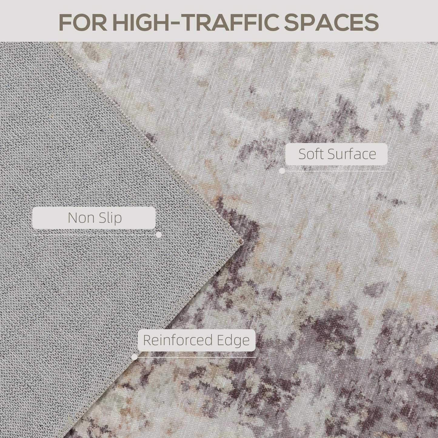 Washable Area Rug 8x10 – Non-Slip Modern Abstract Carpet